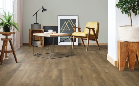 laminate floor with modern furniture